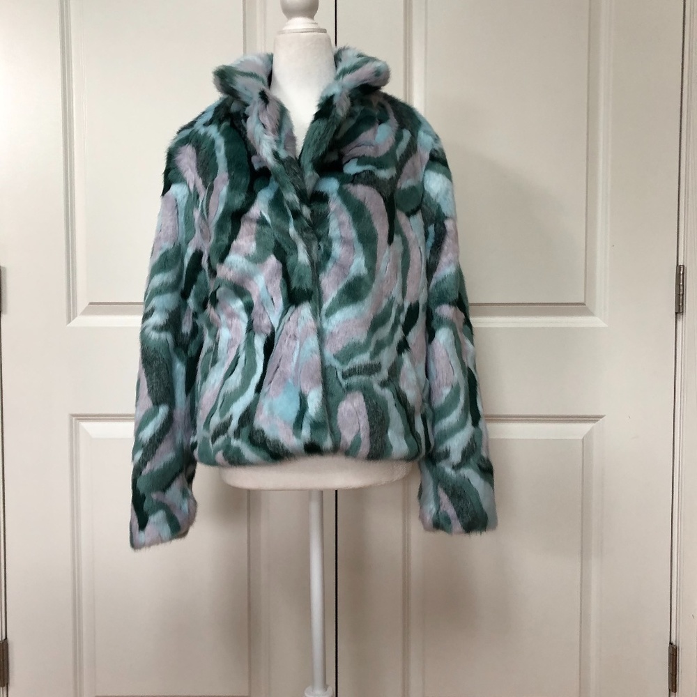 Tracy Printed Faux Fur Jacket DVF X Apparis